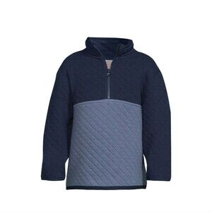 Wonder Nation Baby and Toddler Boy Quarter Zip Quilted Jacket, Blue 12m